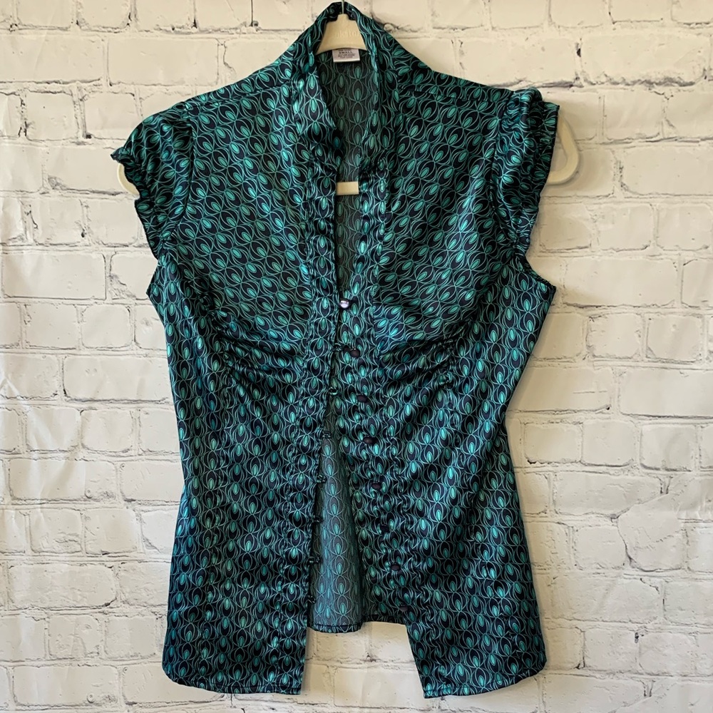 90’s silk button up blouse